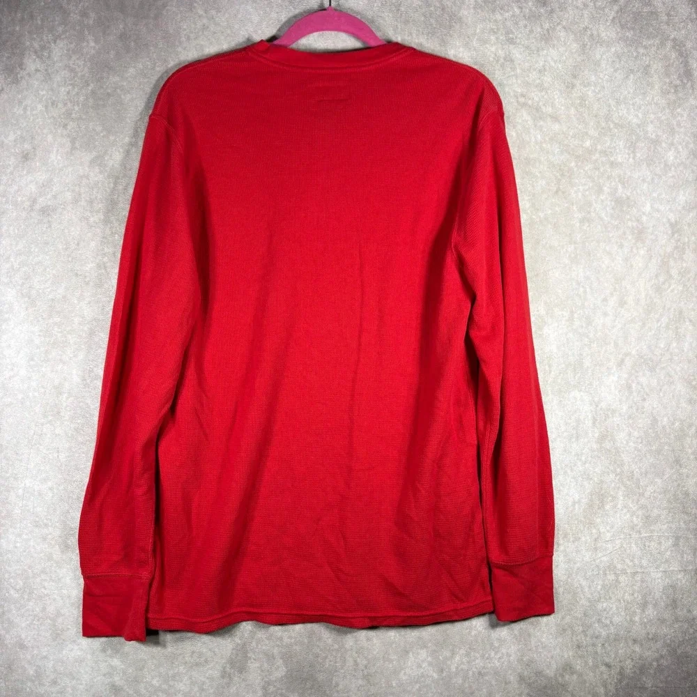 Polo Ralph Lauren‎ Waffle Knit Thermal Shirt Mens Large Red Long Sleeve Crewneck